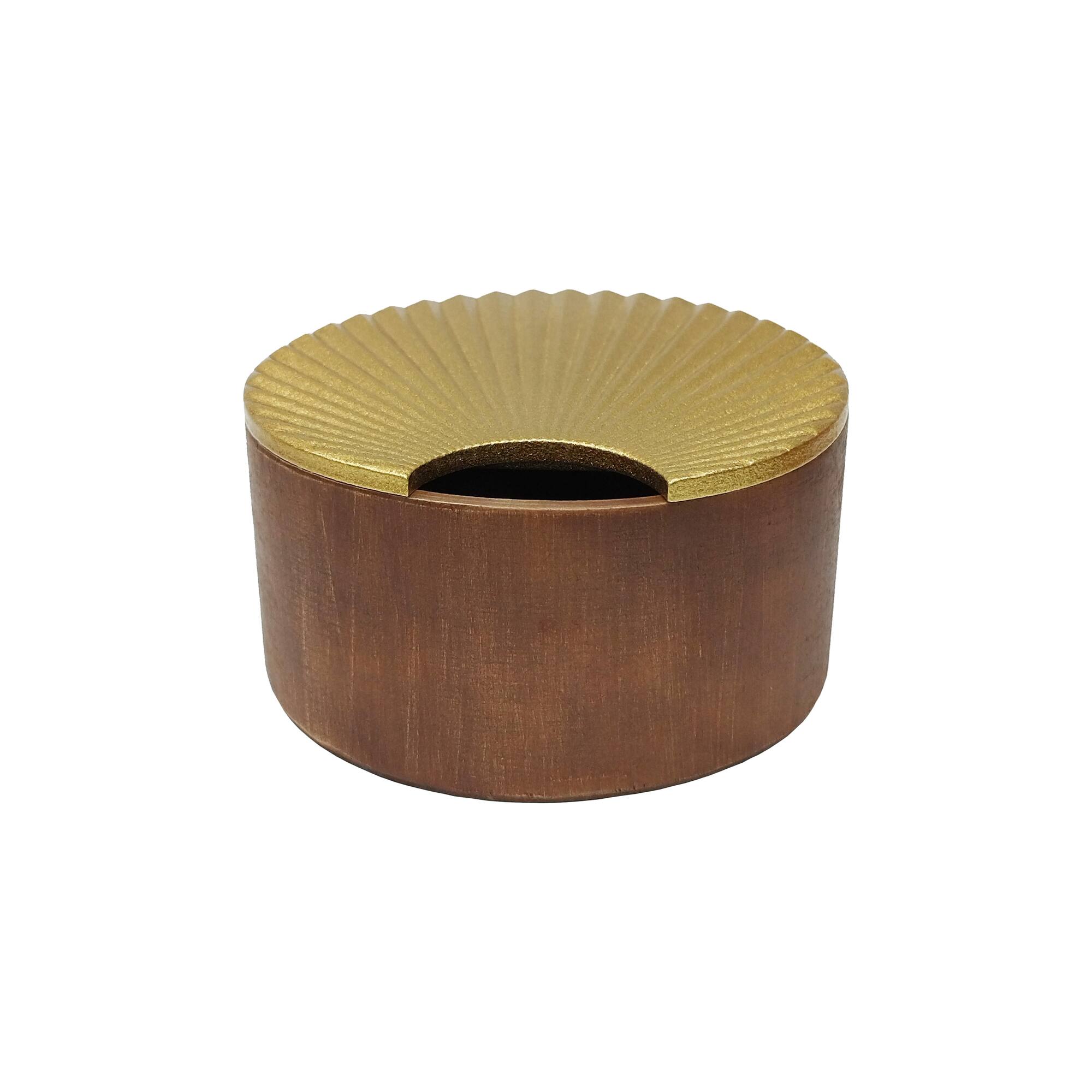 Round Box with Gold Lid Tabletop Décor by Ashland